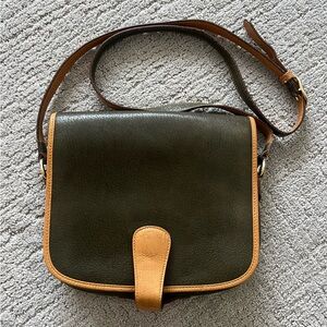 Mark Cross Vintage Dark Olive Accordion Saddle Crossbody (6-1984)